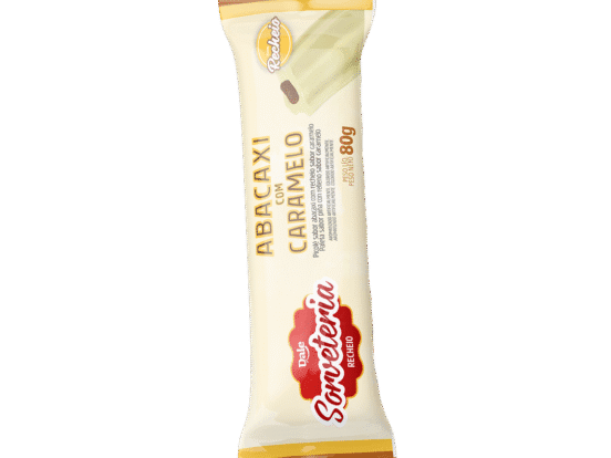 Picolés Sorveteria Recheio Abacaxi com caramelo