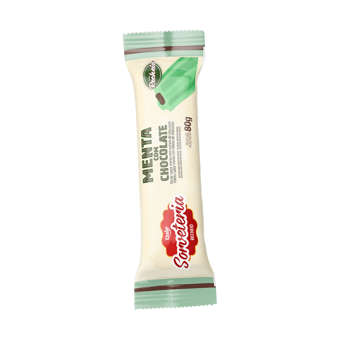Picolés Sorveteria Recheio Menta com Chocolate